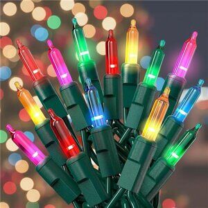 Christmas String Lights 100 Count 20 Ft Multicolor Indoor Outdoor Holiday Decor